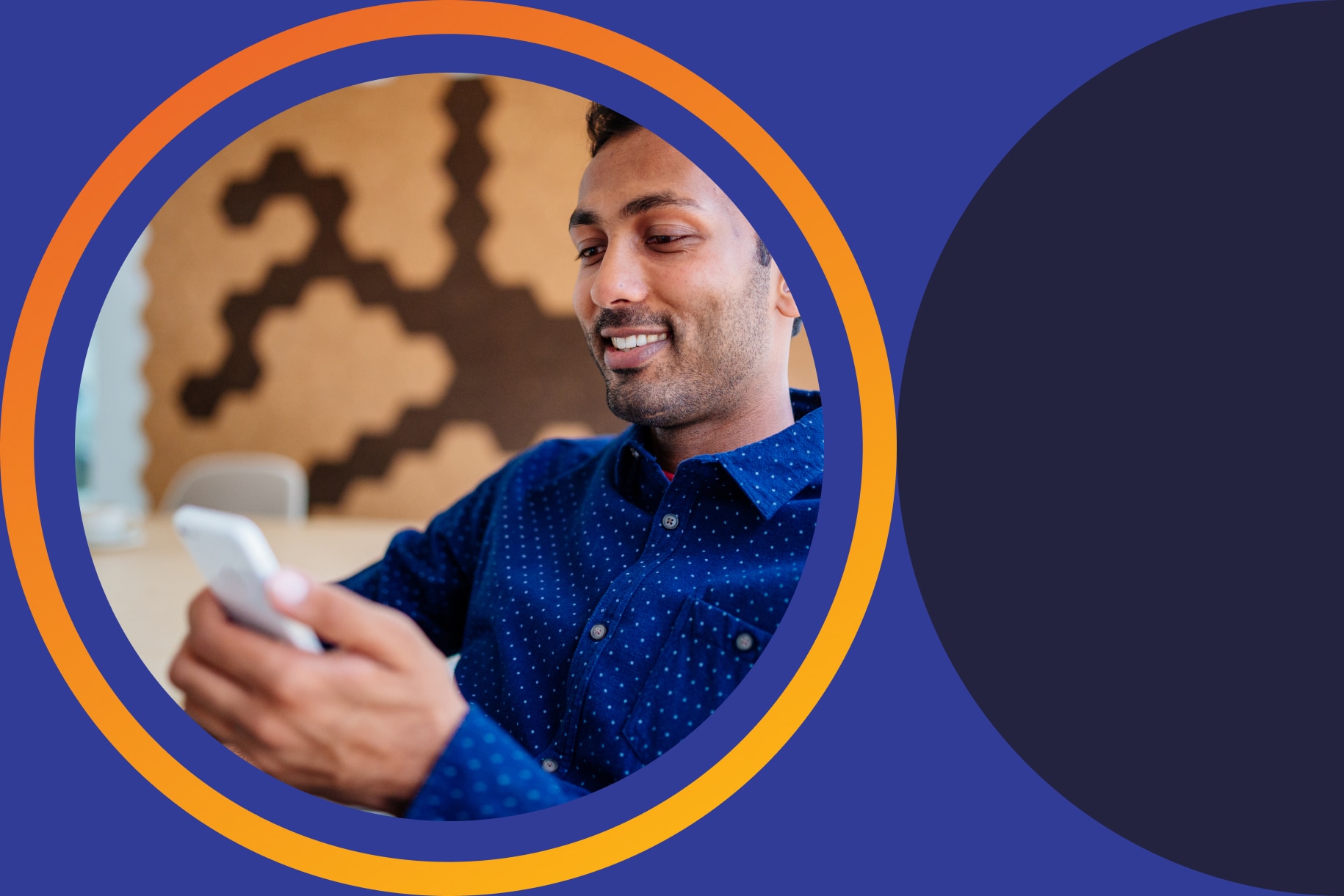 man looking at a smartphone