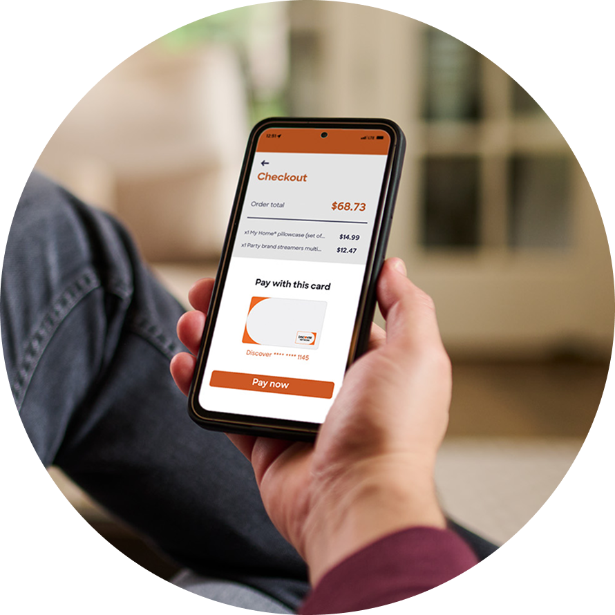 Person viewing smartphone checkout screen on smartphone