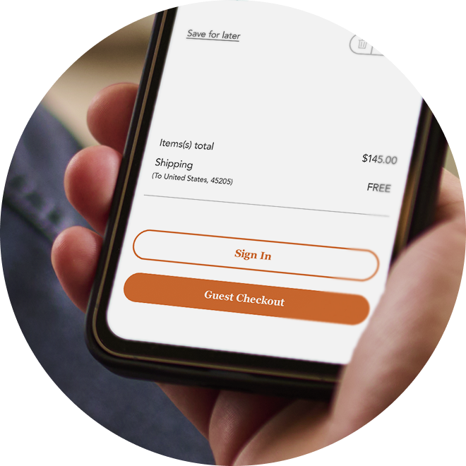 smartphone displaying an ecommerce checkout screen
