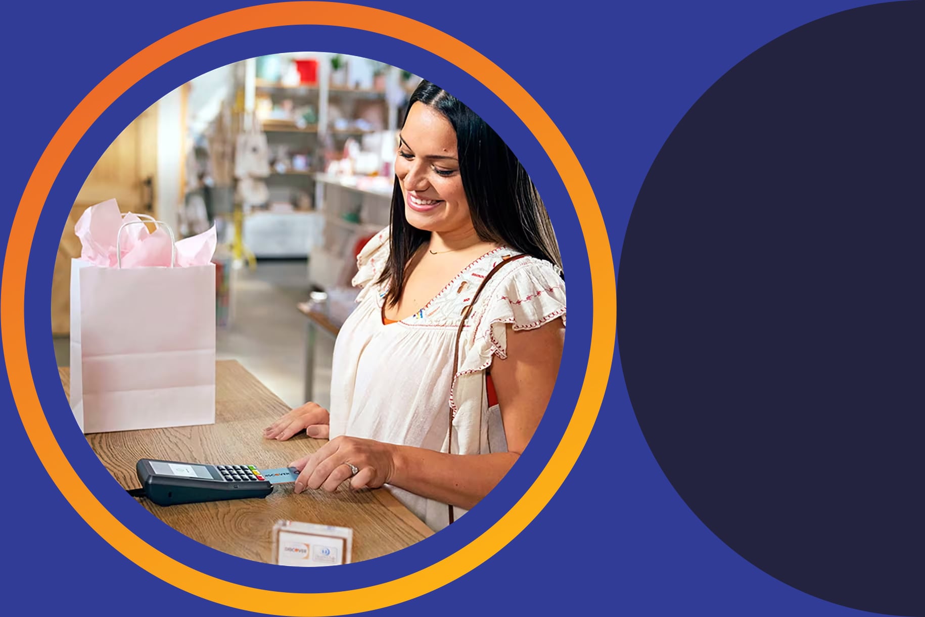 women purchasing a gift with a prepaid card